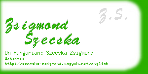 zsigmond szecska business card